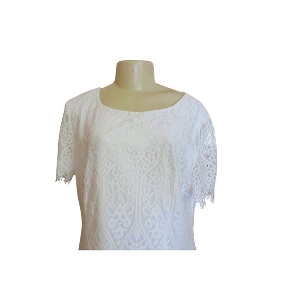 Preston & York White Lace Shift Dress Size 16 New W/ Tags Elegant Design - Picture 2 of 8
